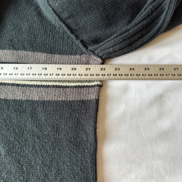 Vintage Midtown Mens Long Sleeve 1/4 Zip Mock Neck Pullover Sweater Green/Gray L - Picture 9 of 14